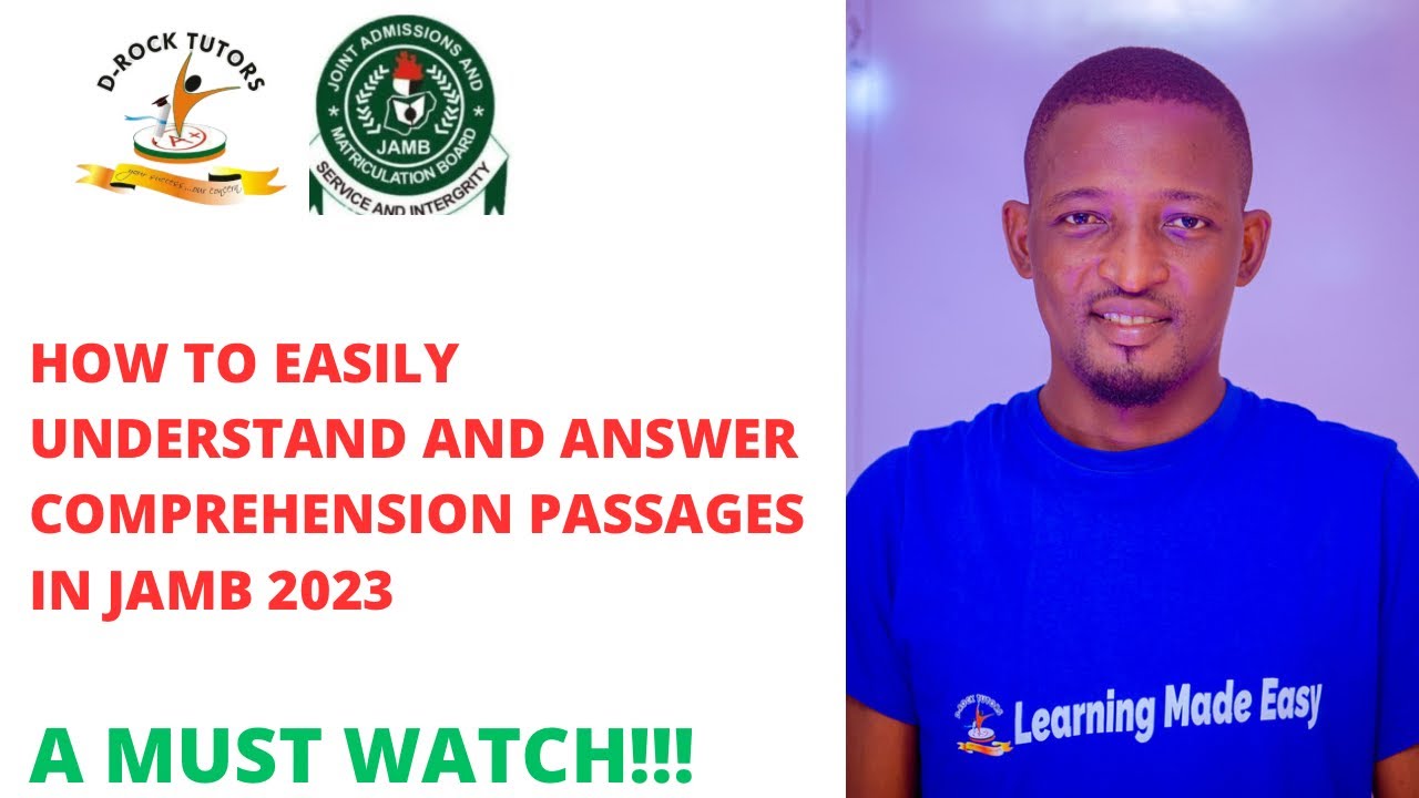 JAMB & POST UTME 2023 ENGLISH COMPREHENSION PAST QUESTIONS