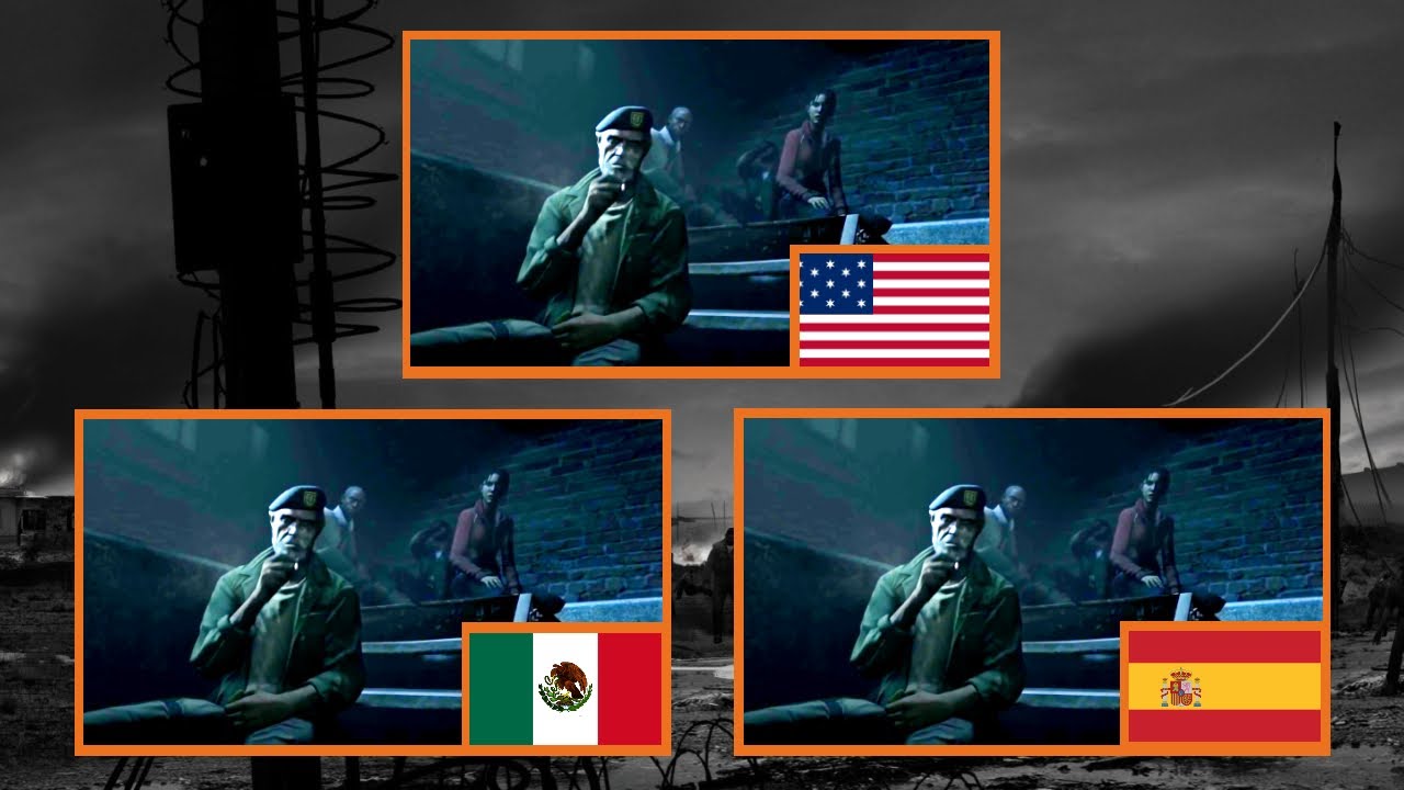 COMPARACIÓN de DOBLAJE del TRAILER de LEFT 4 DEAD 1 // Español Latino vs Español España vs Ingles