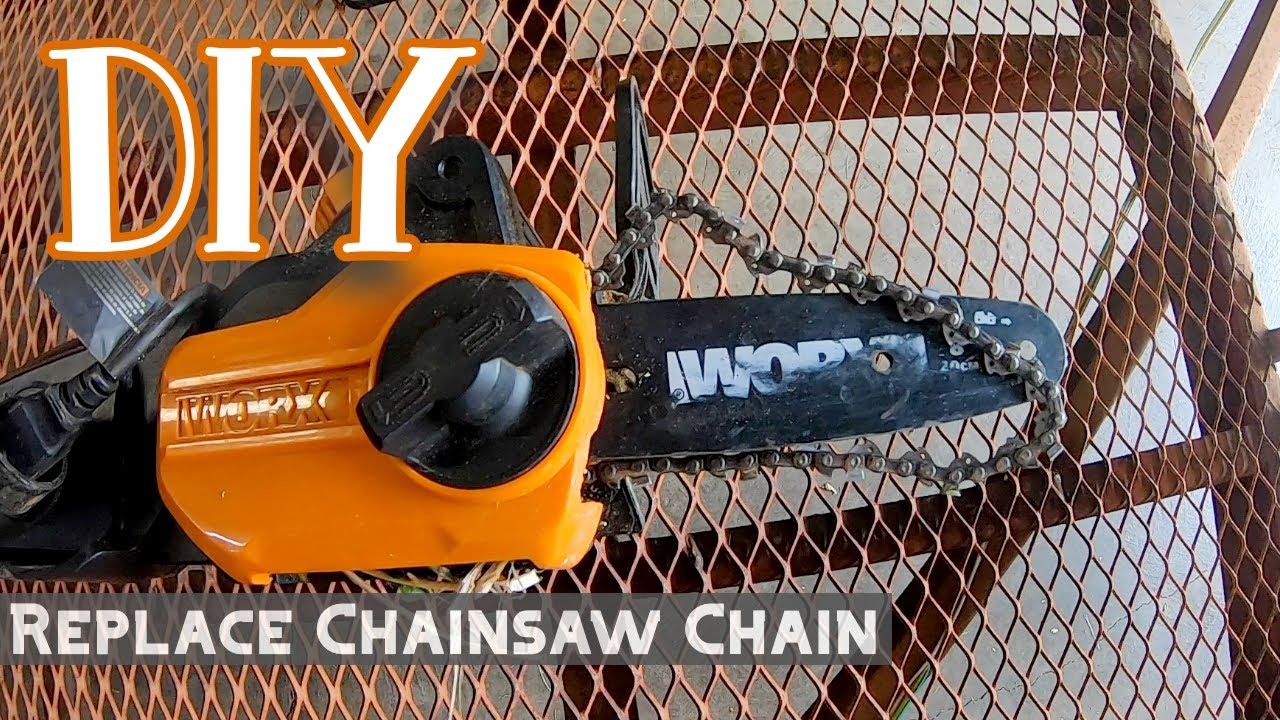 Как установить цепь обратно на электрическую цепную пилу WORX 8