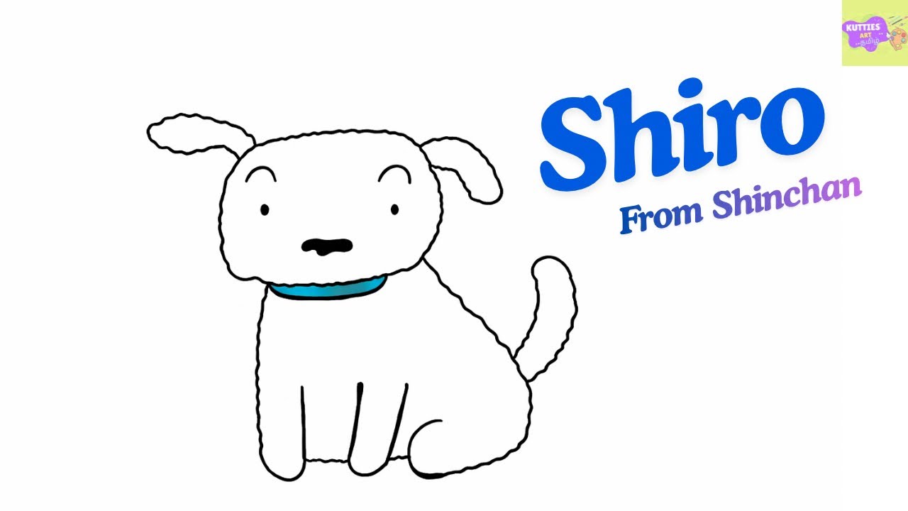 Рисунок Широ из «Шинчана» / Shiro from Shinchan drawing for kids with step by step instruction
