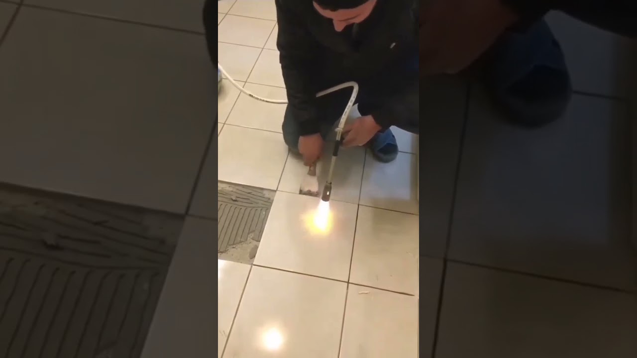 Amazing Tile Removal By Heating #shorts