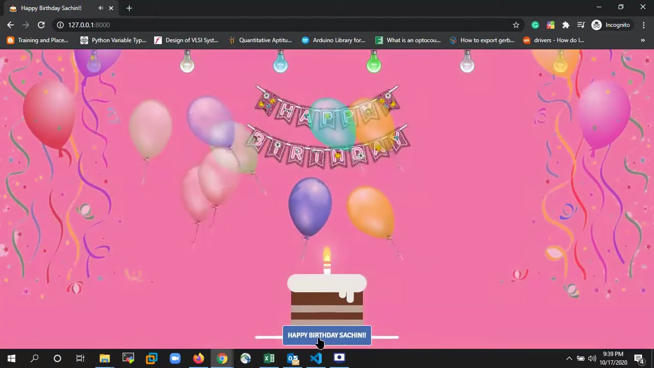 Birthday WebApp Demo #CSS #HTML #JS #Python #Birthday #EGift