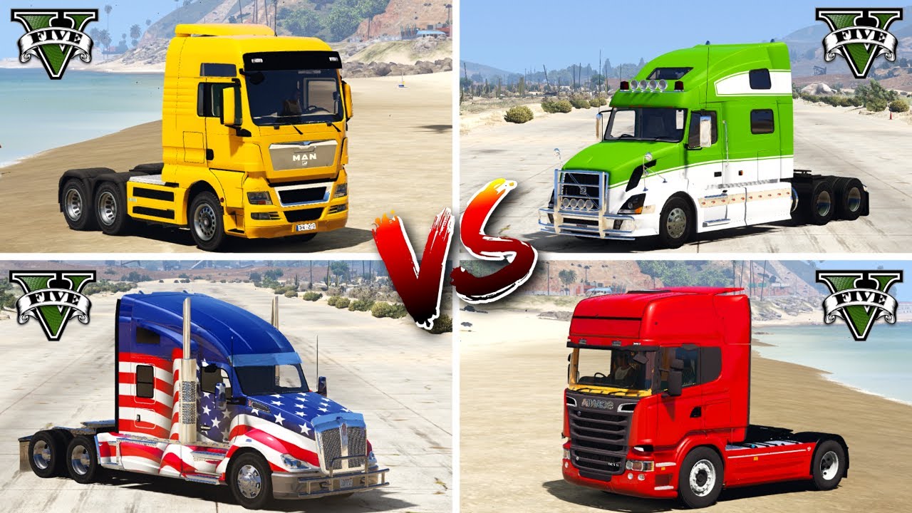 MAN Truck vs Scania Truck vs Volvo Truck vs Kenworth Truck - GTA 5 Cars Which is Best?