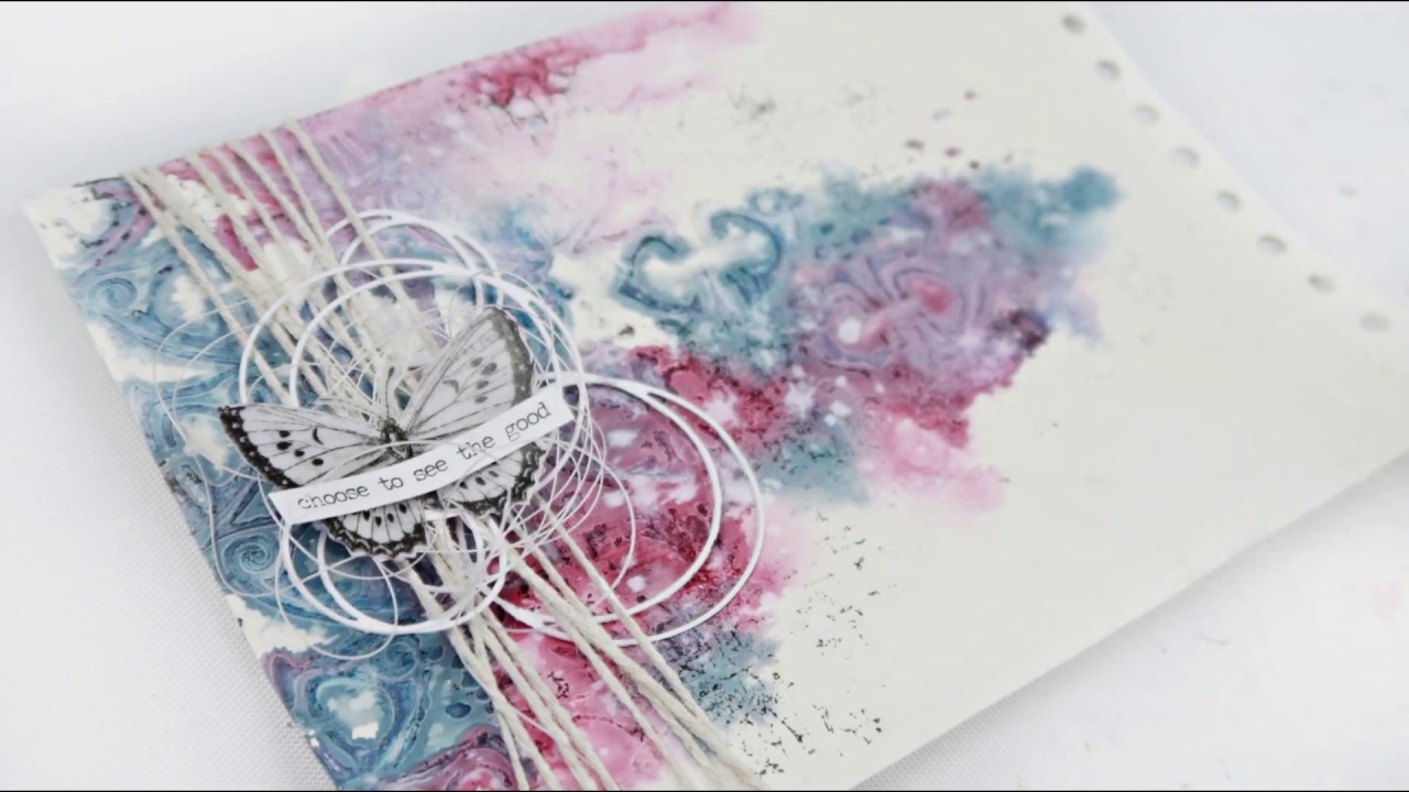 Art journaling with distress spray stains