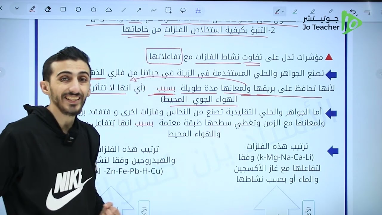 #الصف_التاسع الدرس الثاني سلسلة النشاط الكيميائي وتآكل الفلزات (1) || الاستاذ يزن الكسواني