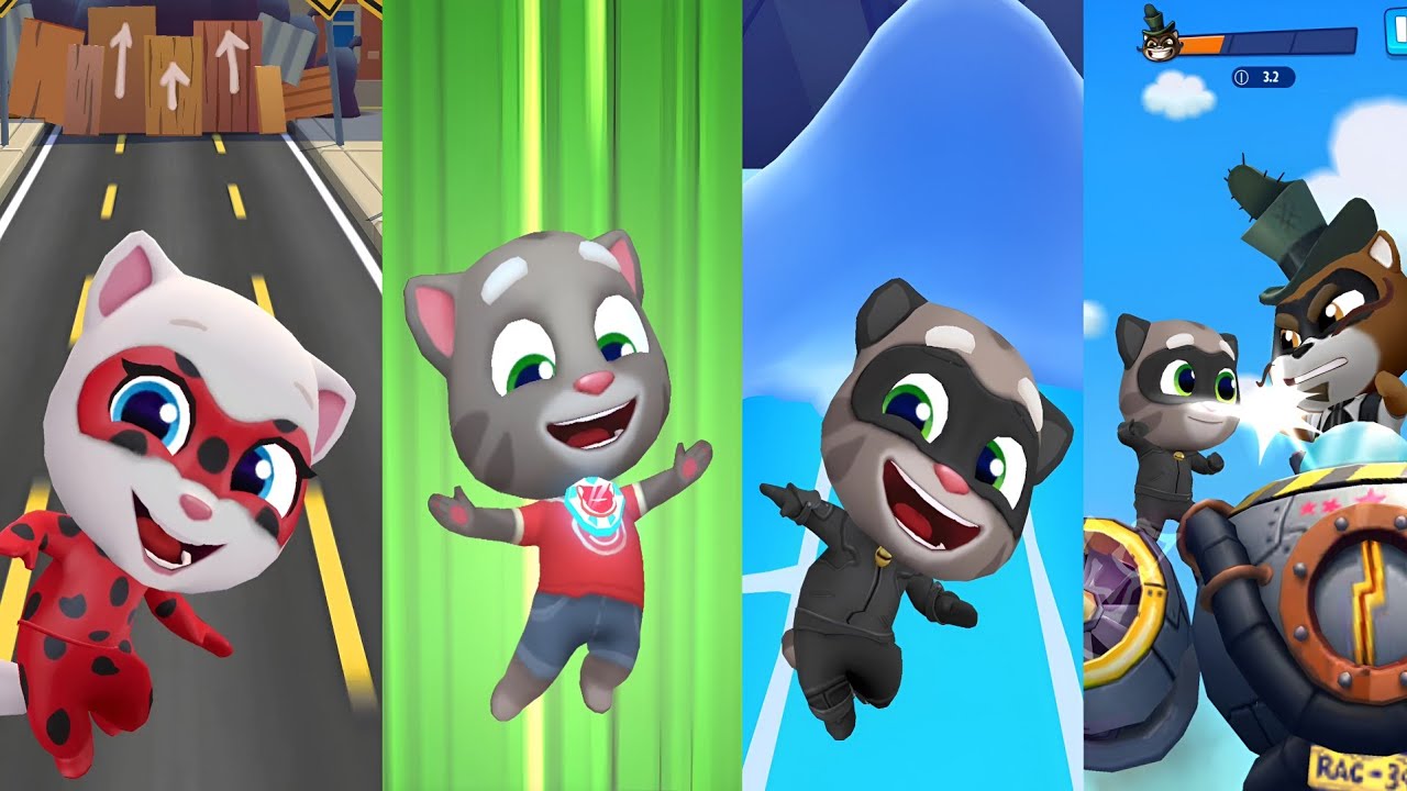 All Bosses UNLEASHED 😈 | Talking Tom Hero Dash – Cages, Traps & Events vs Heroes | Raccoons Defeated