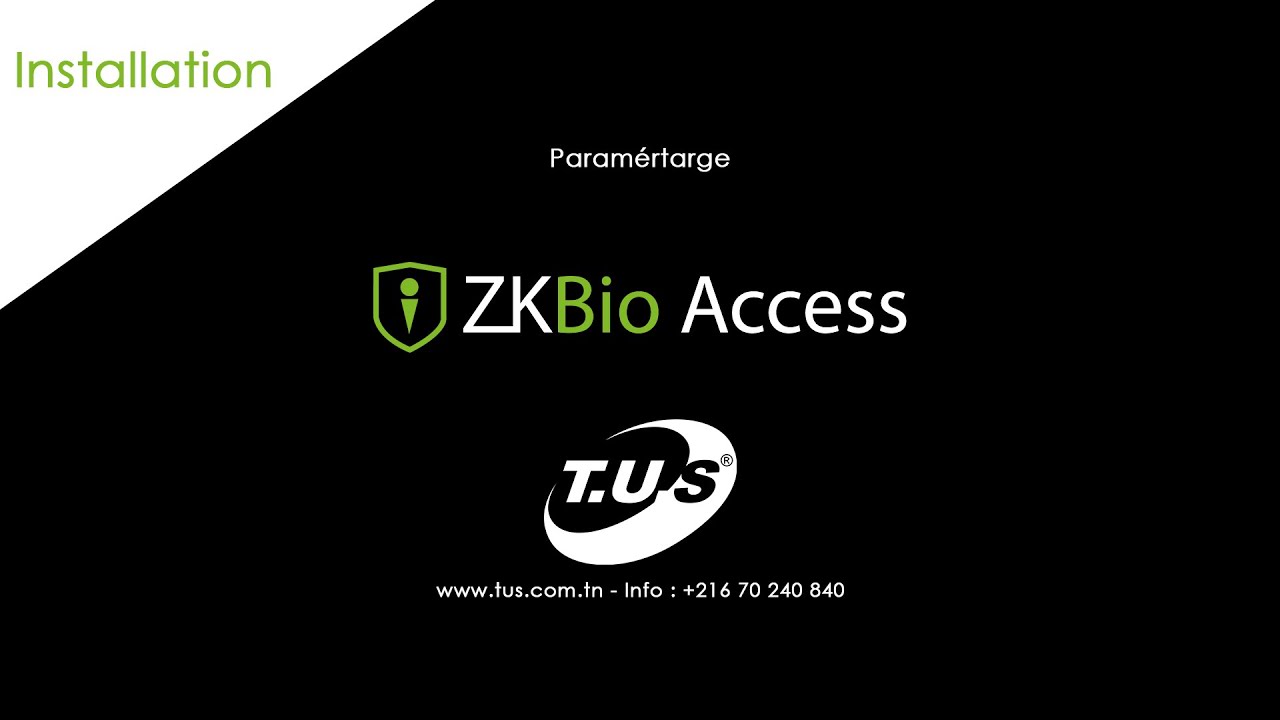 Installation - Paramétrage ZKBio Access IVS 3.3.0
