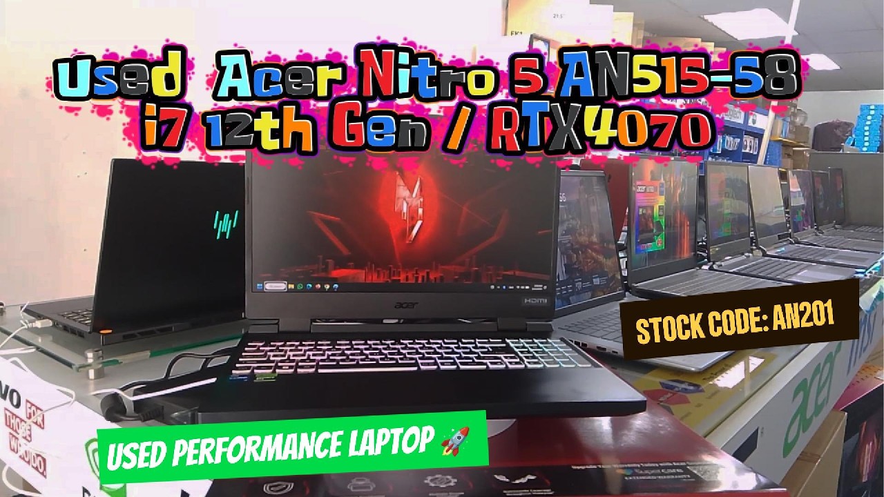 USED ACER NITRO AN515-58 Gaming Laptop intel i7-12650H 16GB 1TB SSD NVIDIA RTX4060 Stock Code: AN201