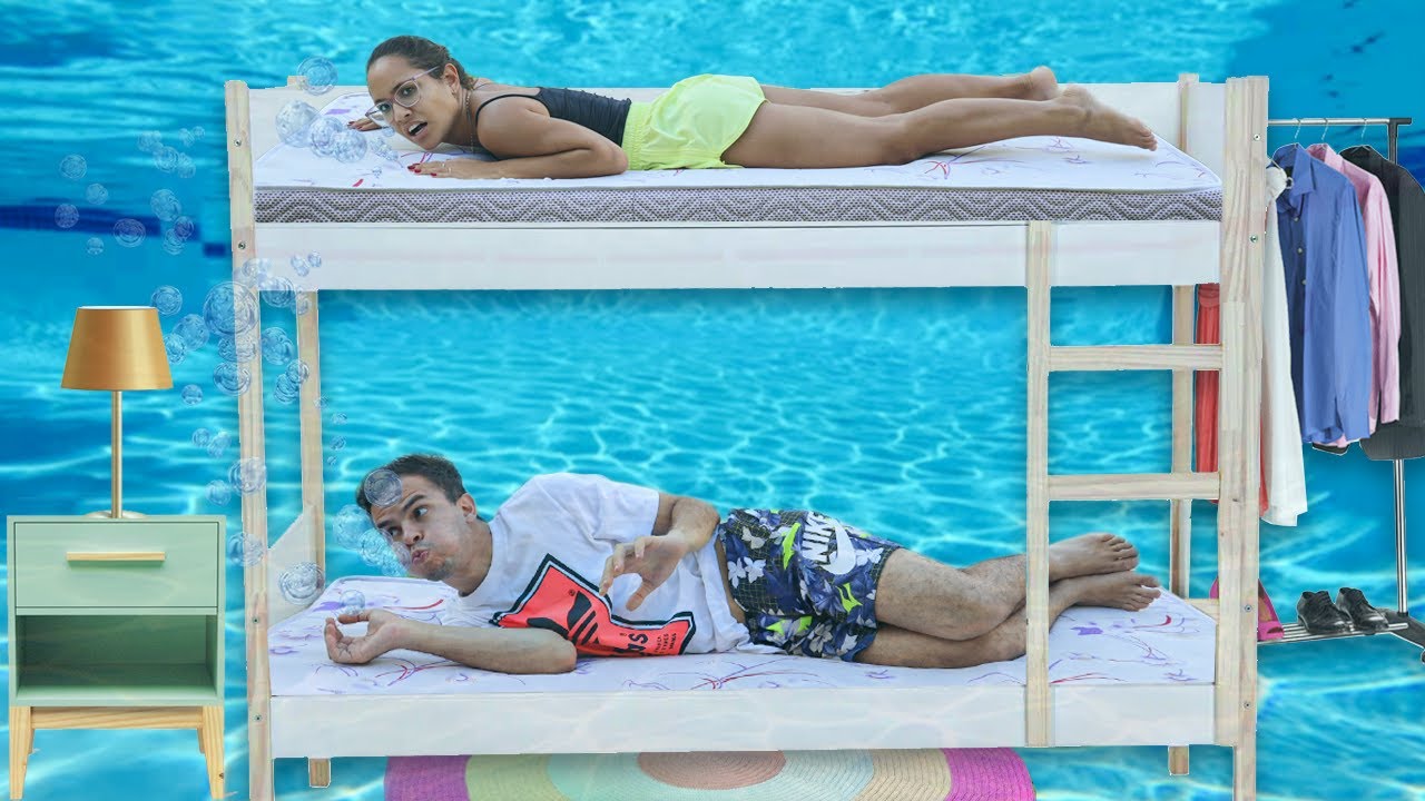 TRANSFORMAMOS A PISCINA DA MANSÃO EM UM QUARTO! - RAFA E LUIZ!