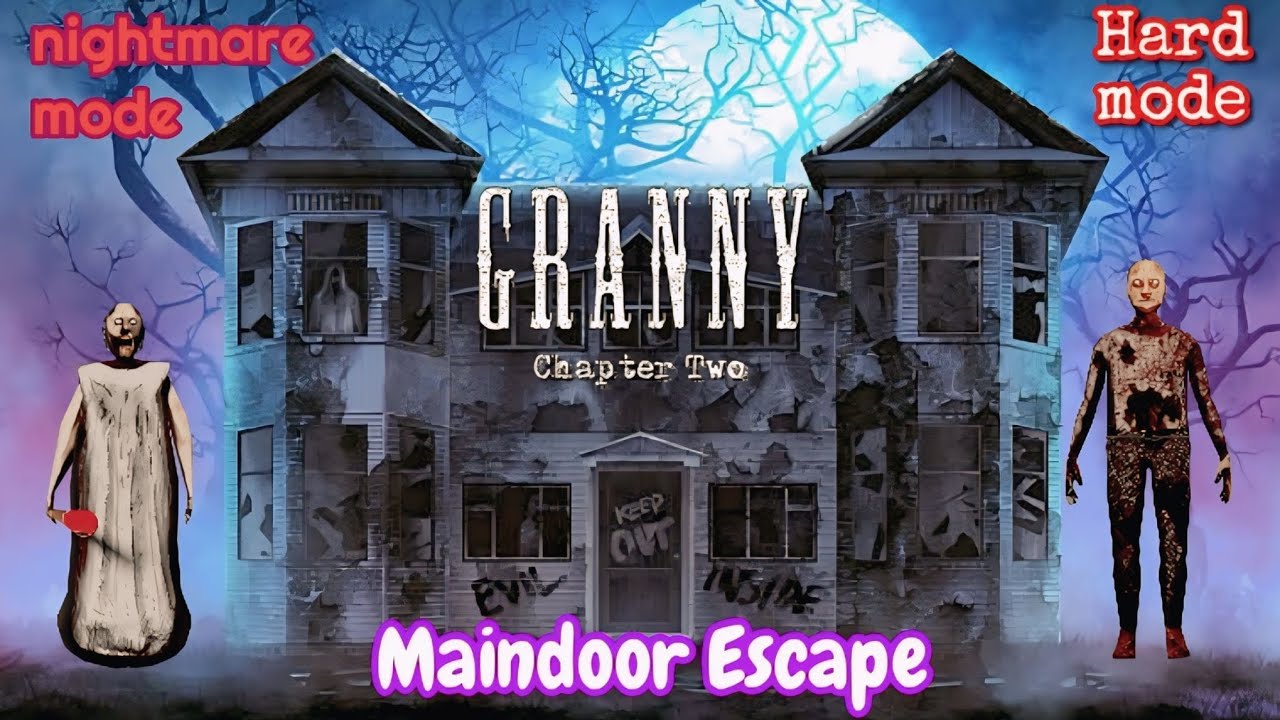 Granny chapter 2 nightmare door escape in hardmode || granny2 main door escape#granny#tallentgaurab 