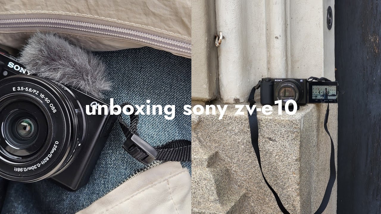 unboxing my first camera ever! sony zv-e10 + accessoires, example shots!