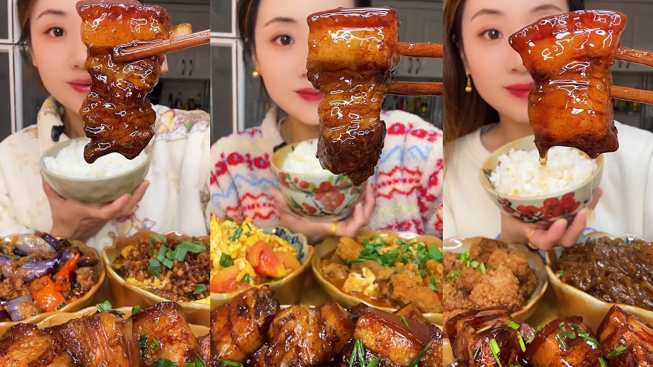 MUKBANG Daging Babi Lumer di Mulut Makan Nasi Hangat + Lauk Viral