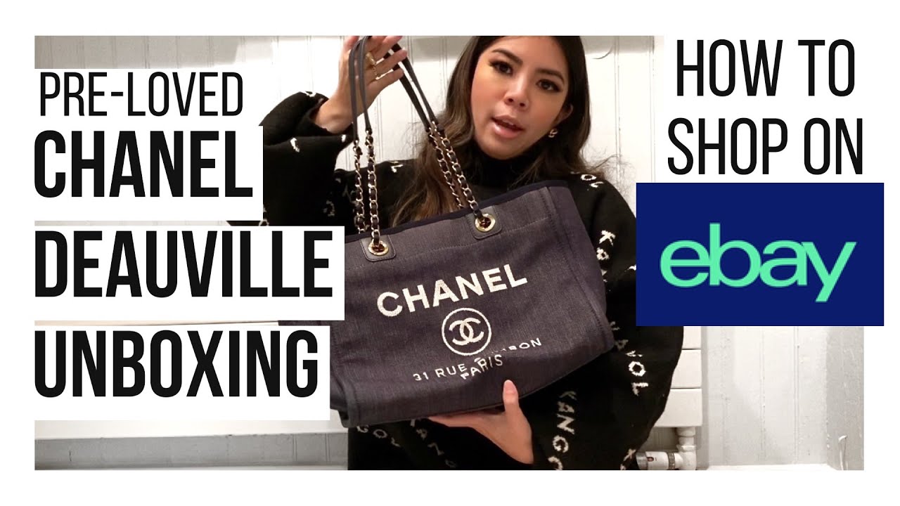 Shopping pre-loved authentic designer bags SAFELY on ebay & Chanel Deauville MM UNBOXING, MOD SHOTS