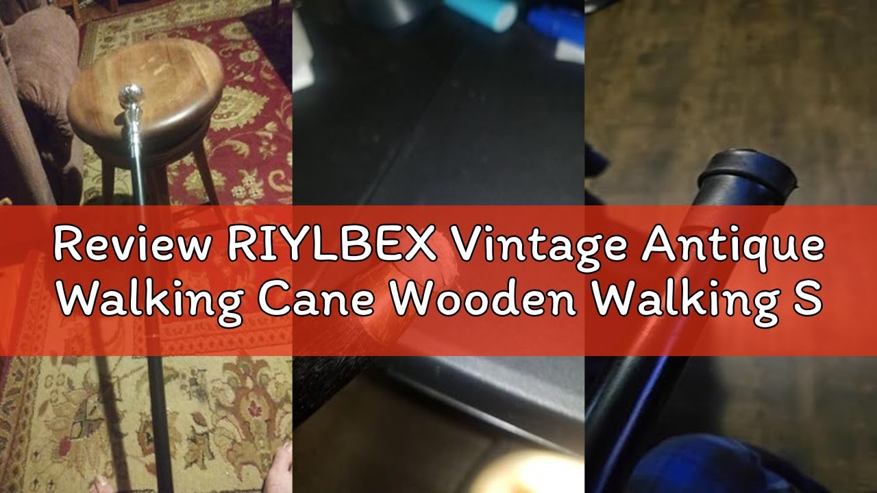 Review RIYLBEX Vintage Antique Walking Cane Wooden Walking Stick Silver Brass Handle Knob Gift