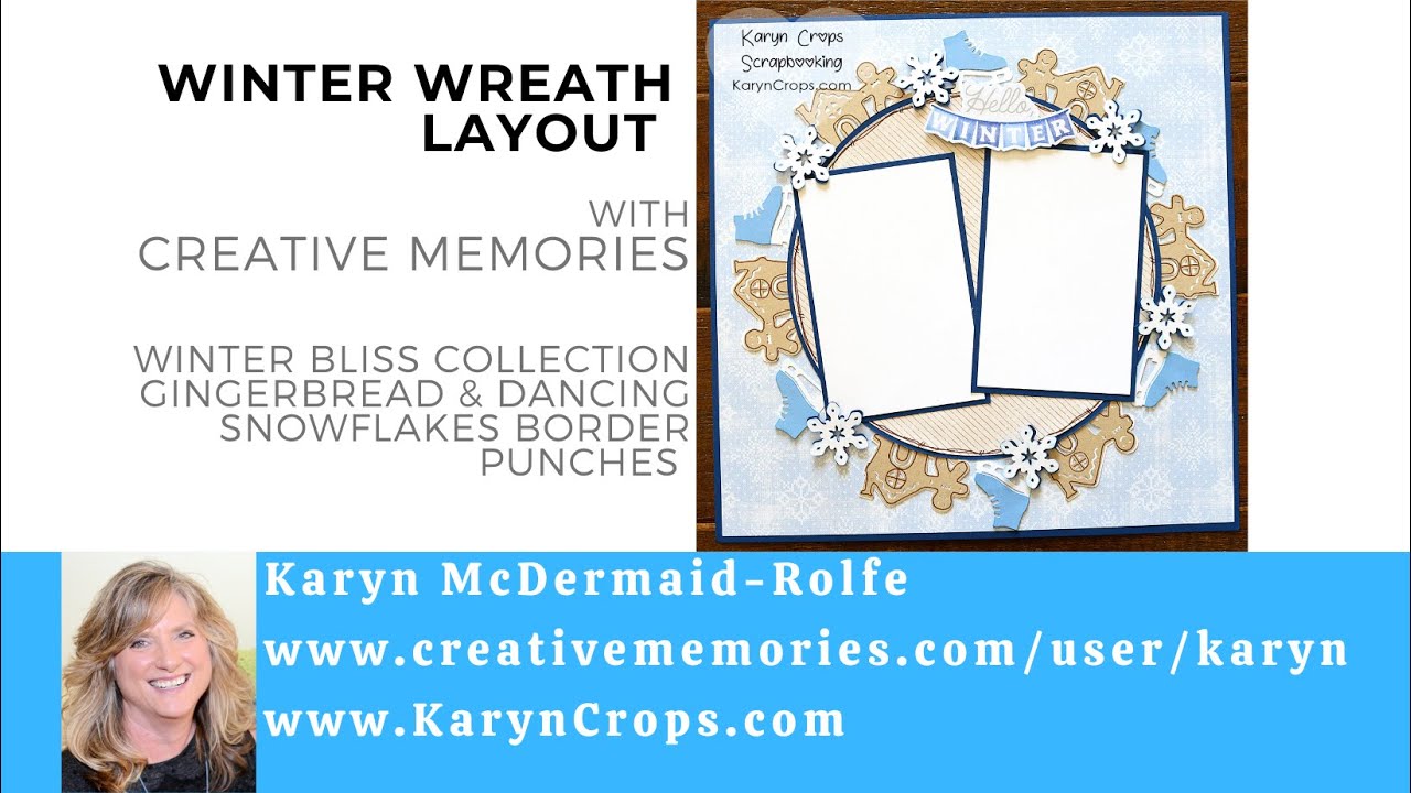 Оформление зимнего венка с использованием коллекции Creative Memories Winter Bliss.