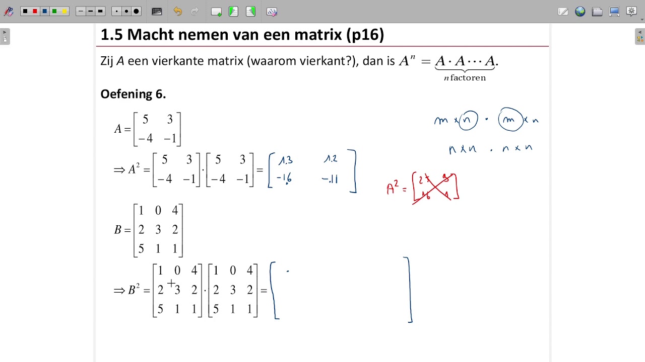 1.5 Macht nemen van een matrix  (p12)