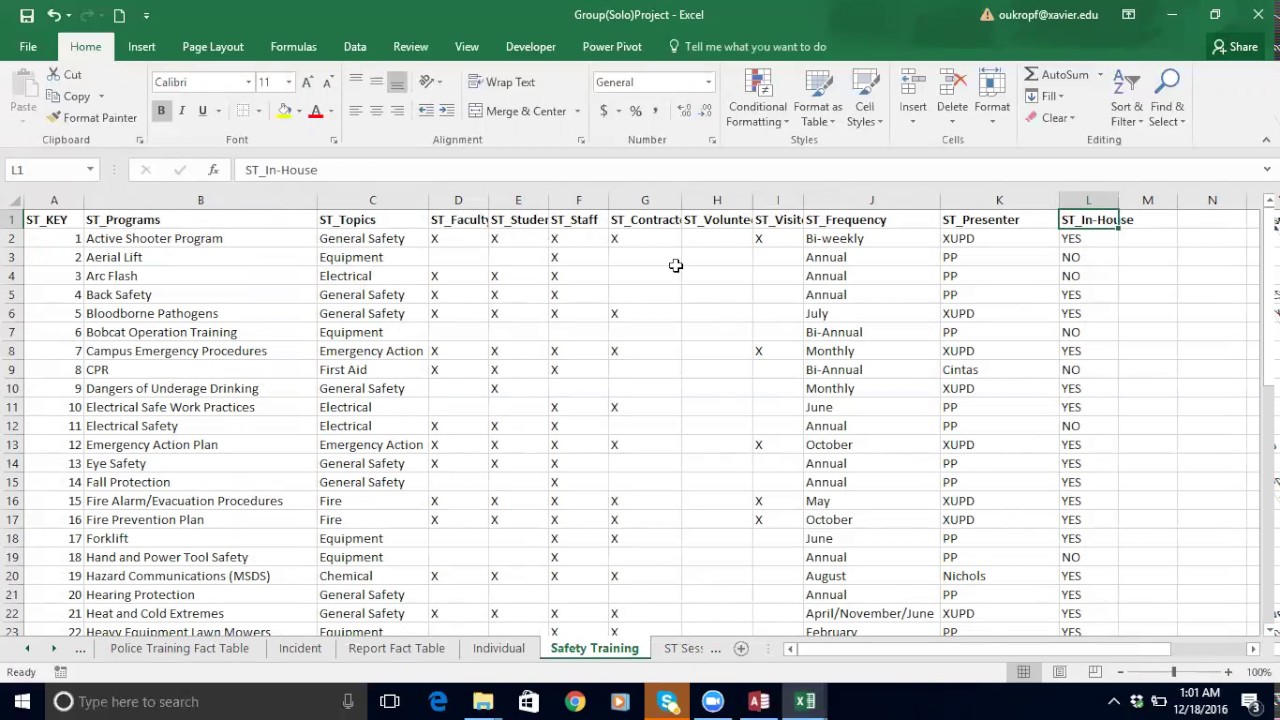 XU Campus Police Database