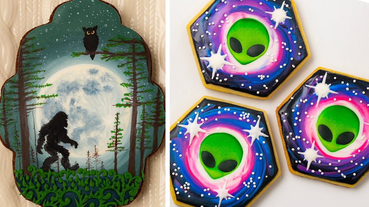 Bigfoot decorated cookie and more amazing hand painted edible art!