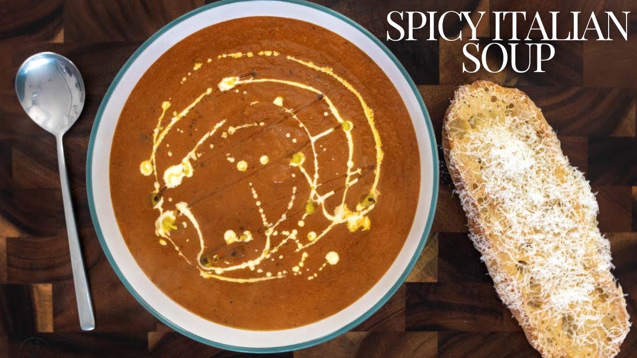 I am OBSESSED with this Spicy Italian Tomato Soup