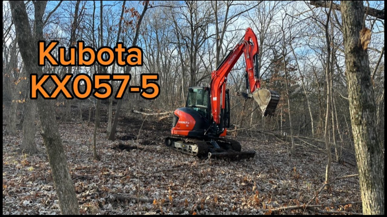 Kubota KX057-5 Excavator clearing land  |  Introducing Channel