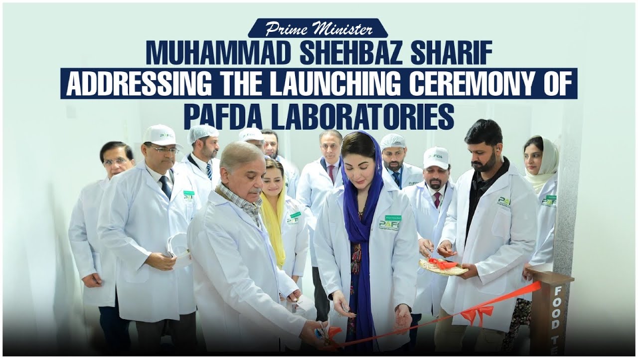 Prime Minister Muhammad Shehbaz Sharif addressing the Launching Ceremony of PAFDA Laboratories