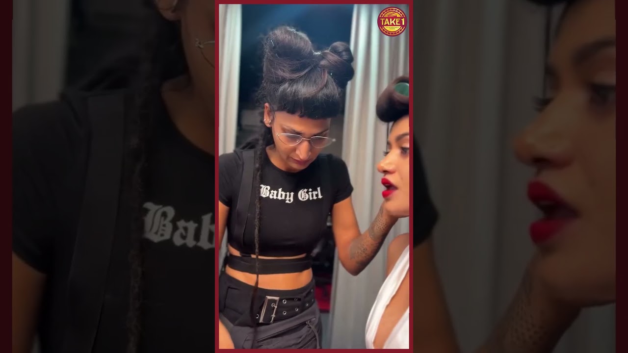 Makeup போட விடாமல் சேட்டை செய்த Oviya 🥰| take1 tamil #shorts