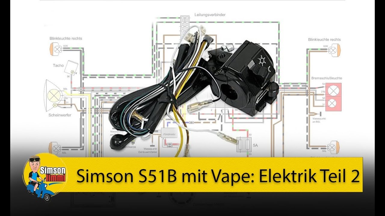 Simson S51 B mit Vape - Elektrik Teil 2 -  der Kombischalter