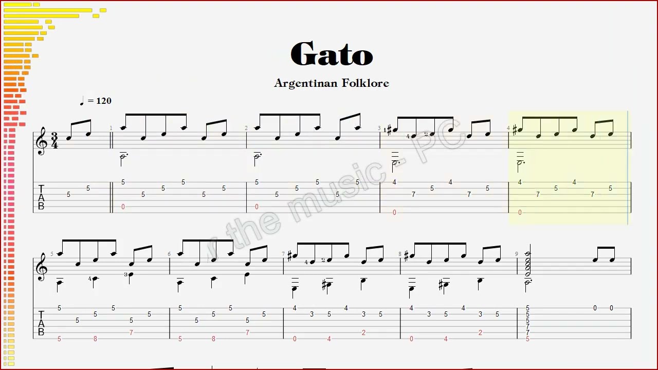 Argentinian folklore, Gato, guitar