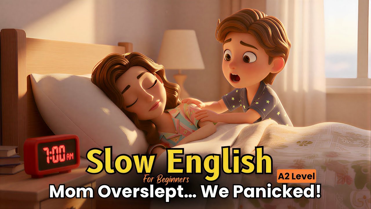 Mom Overslept… We Panicked! | English Listening Practice for Beginners (A2 Level)