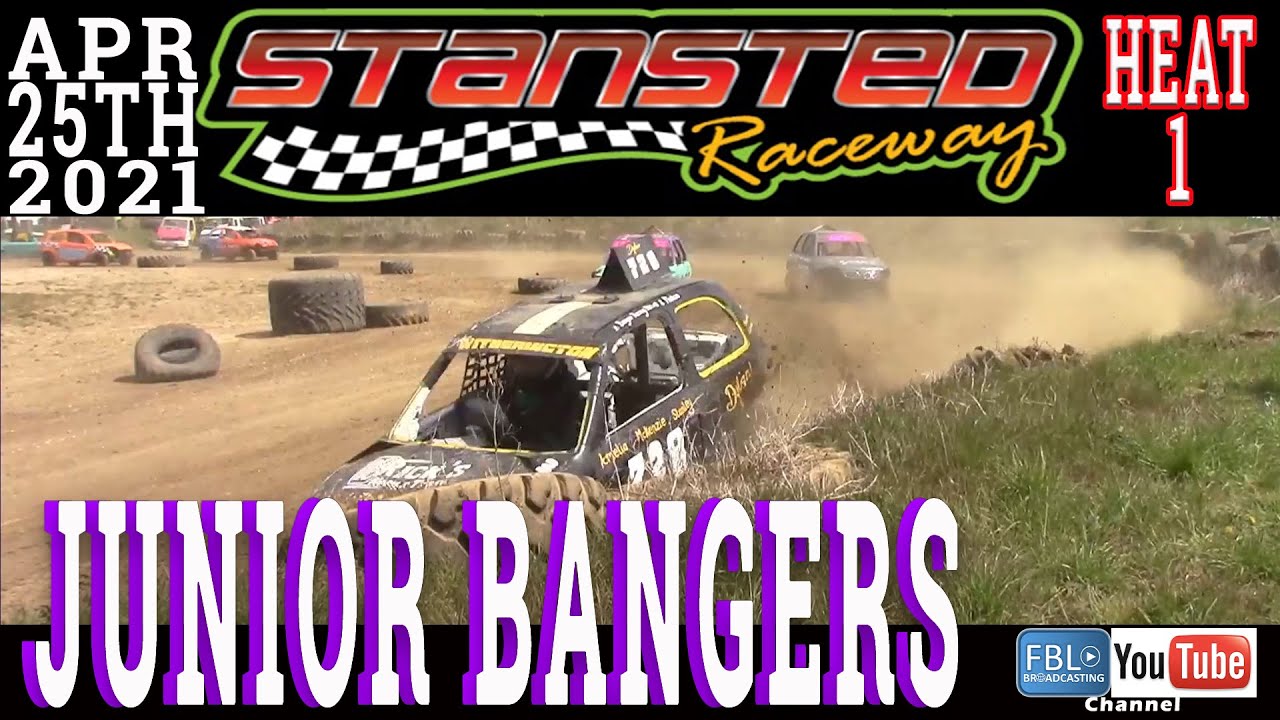 Stansted Raceway. JUNIOR BANGERS.  HEAT 1. 25th April 2021. Stock car. Banger racing.