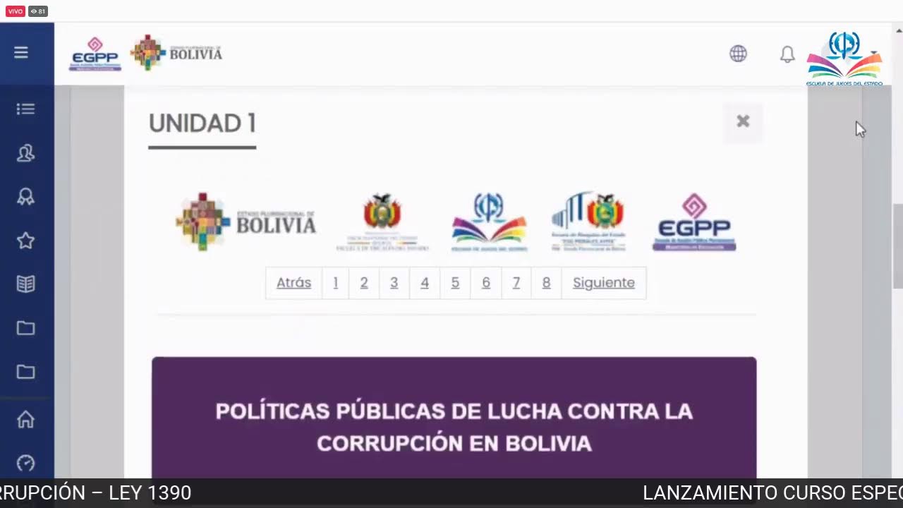 LANZAMIENTO CURSO ESPECIALIZADO:  LUCHA CONTRA LA CORRUPCIÓN – LEY 1390