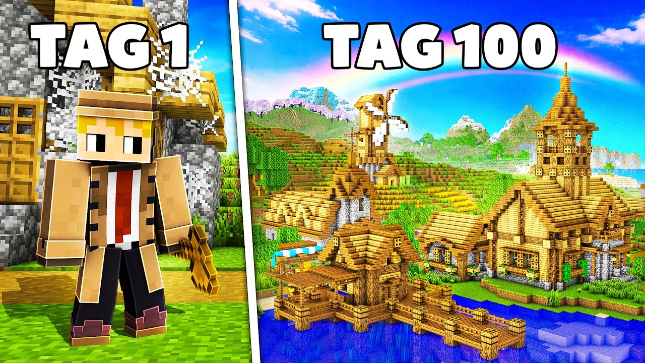 Ich habe 100 TAGE ein Minecraft DORF geupgradet!