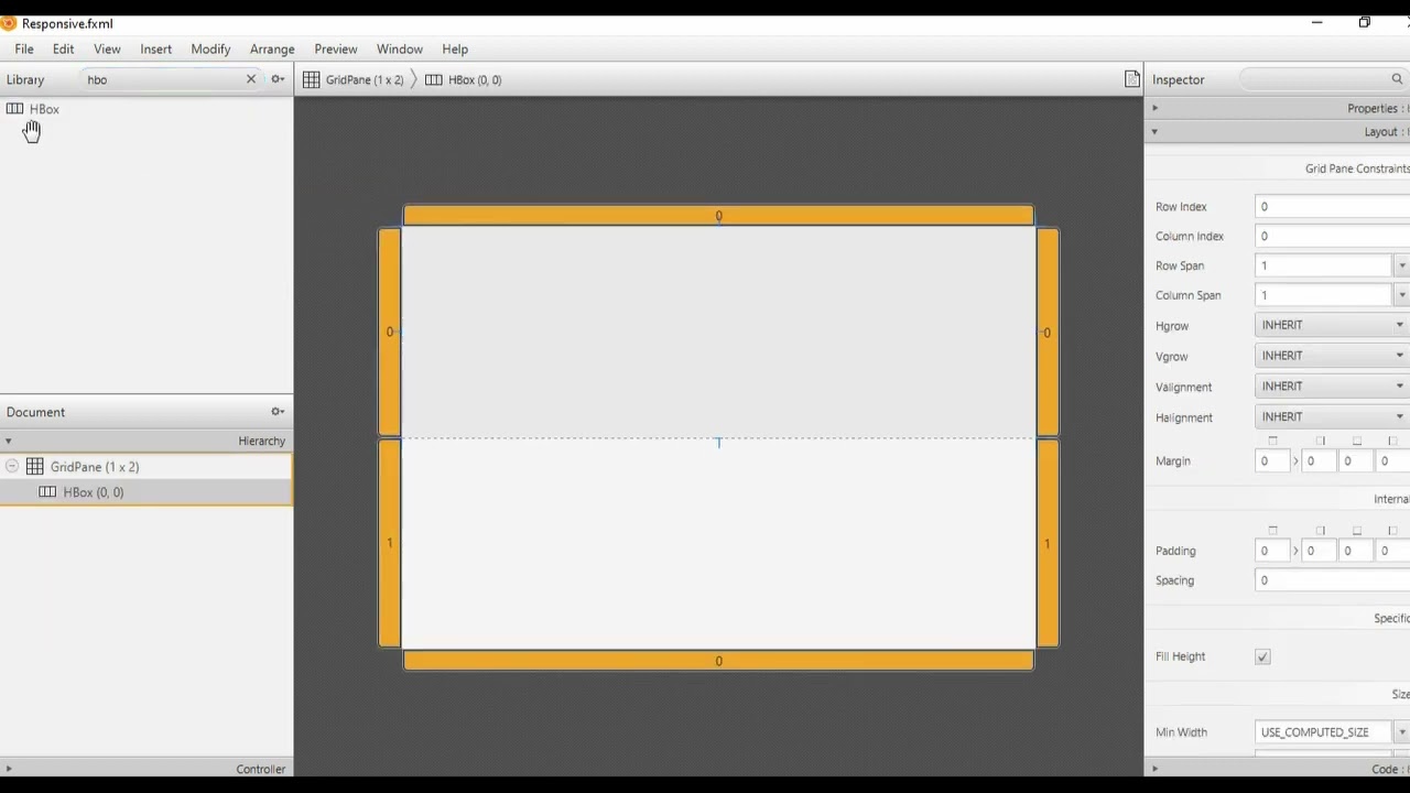 responsive container with javafx