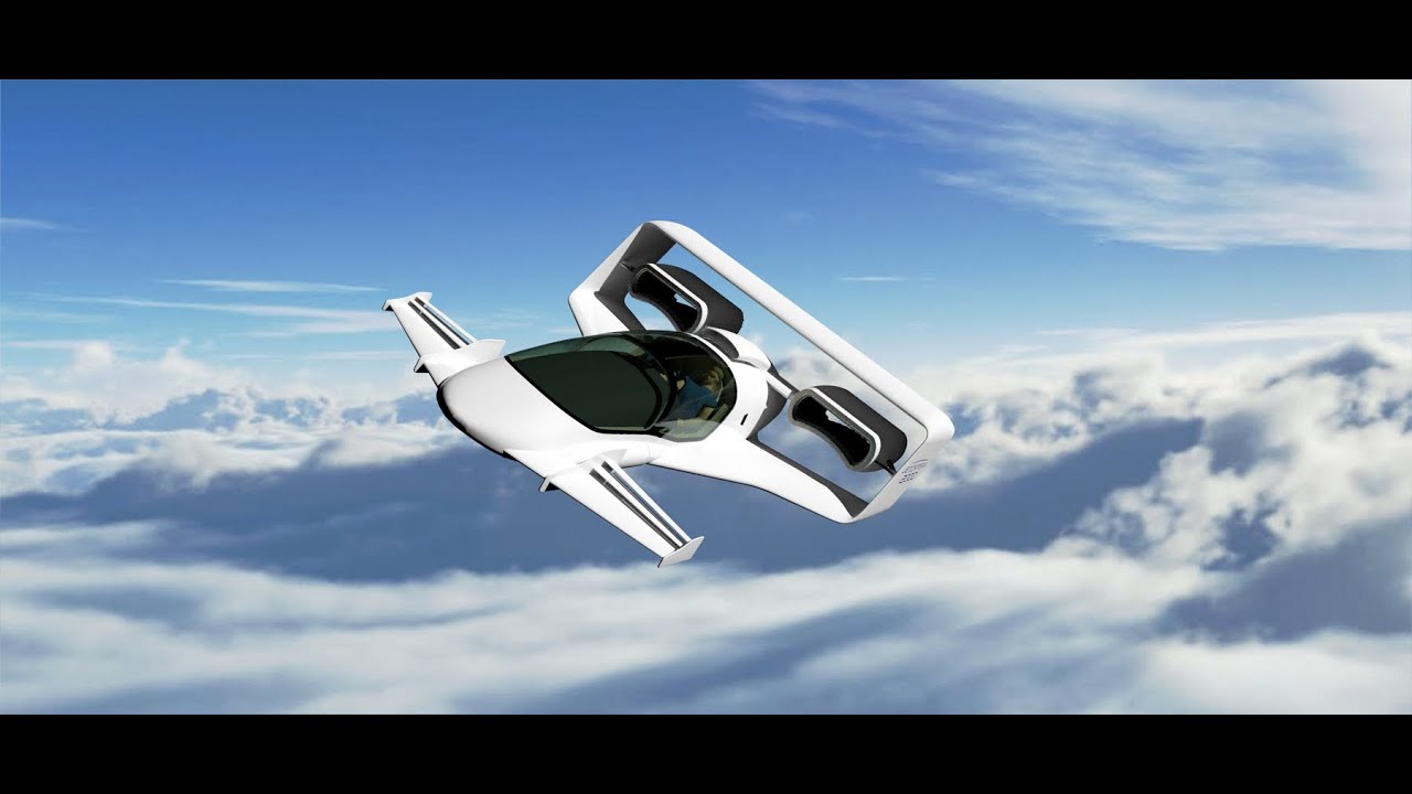Quarter-scale model of Jetoptera-2000 eVTOL, hover and wingborne