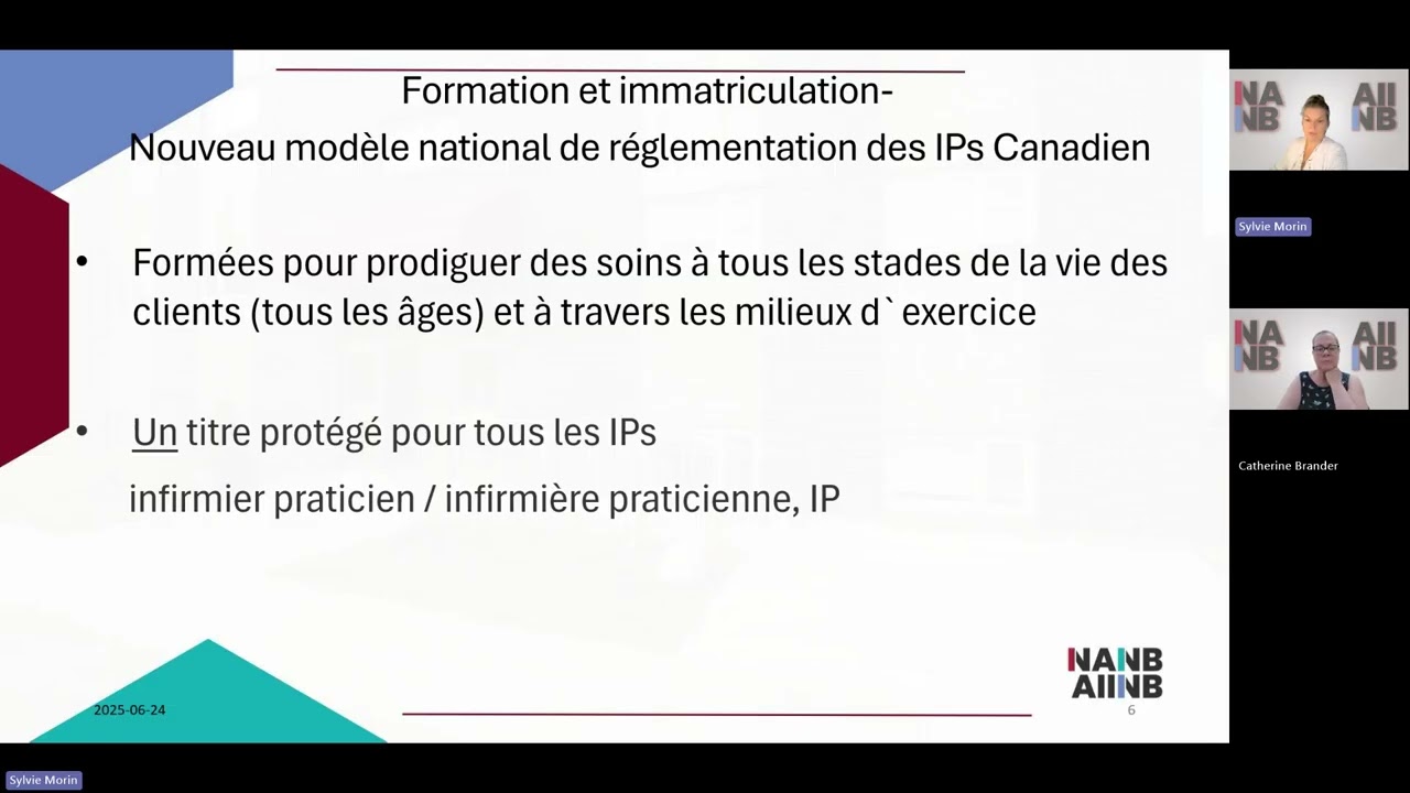 Modèle national de réglementation des IPsFormation et immatriculation des IPs au Canada