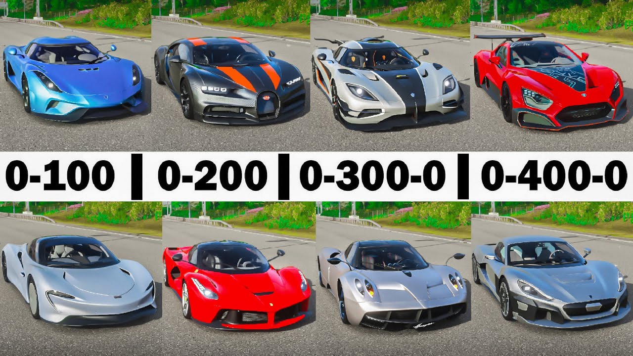FH4 Acceleration Battle | Chiron, One:1, Speedtail, Zenvo TSR-S, Rimac, Regera, Laferrari & Huayra!