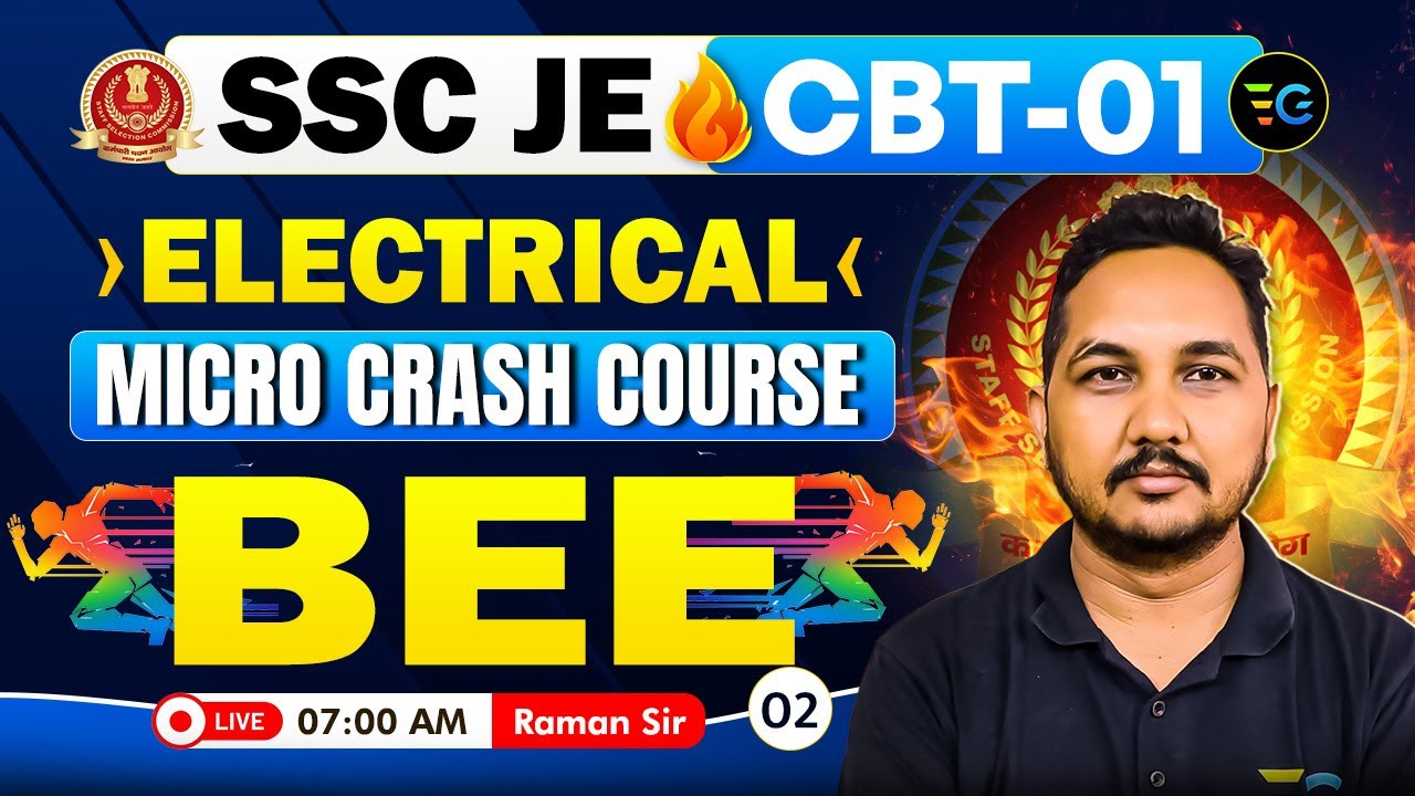 2-SSC JE CBT-01 | Electrical Micro Crash Course | BEE by Raman Sir