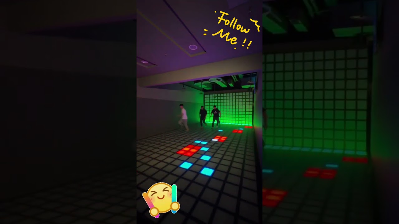 Pixel Game grid floor LED play.#ledfloor #escaperoomchallenge #gamechallenge #activegame