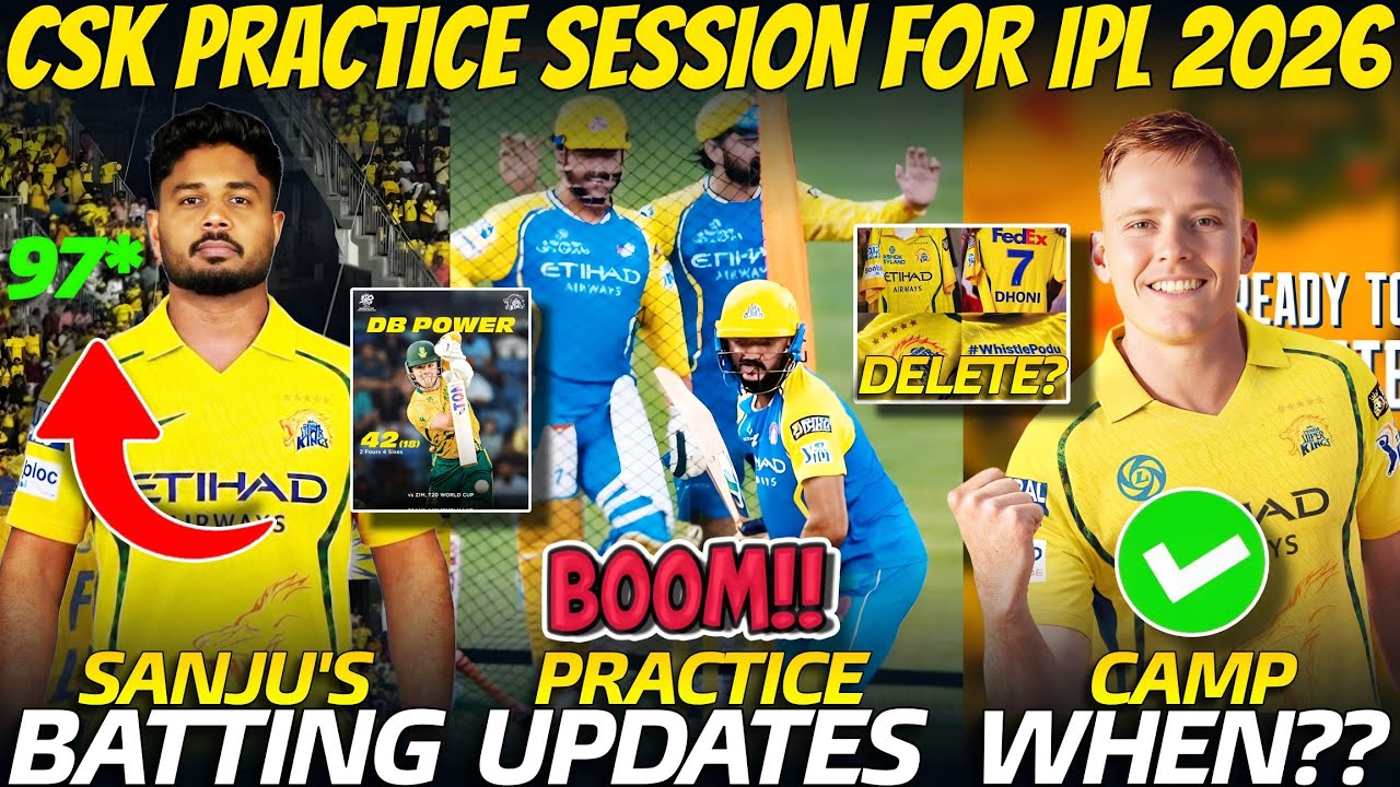 Day 1 CSK Practice Session for IPL 2026 💥✅ | Sanju Samson Batting 😍 | CSK News ✅