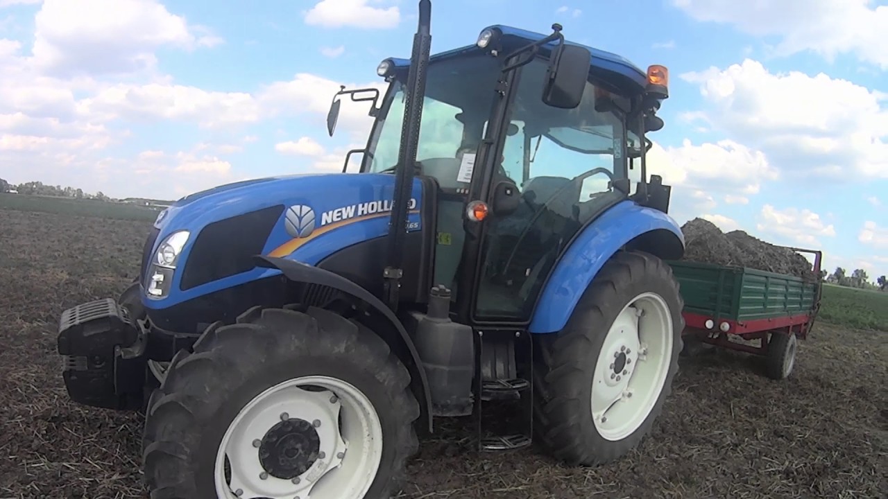 ROZRZUCANIE LIŚCI TRUSKAWEK 2016 New Holland Td5.65 & ursus c-330 (reupload)