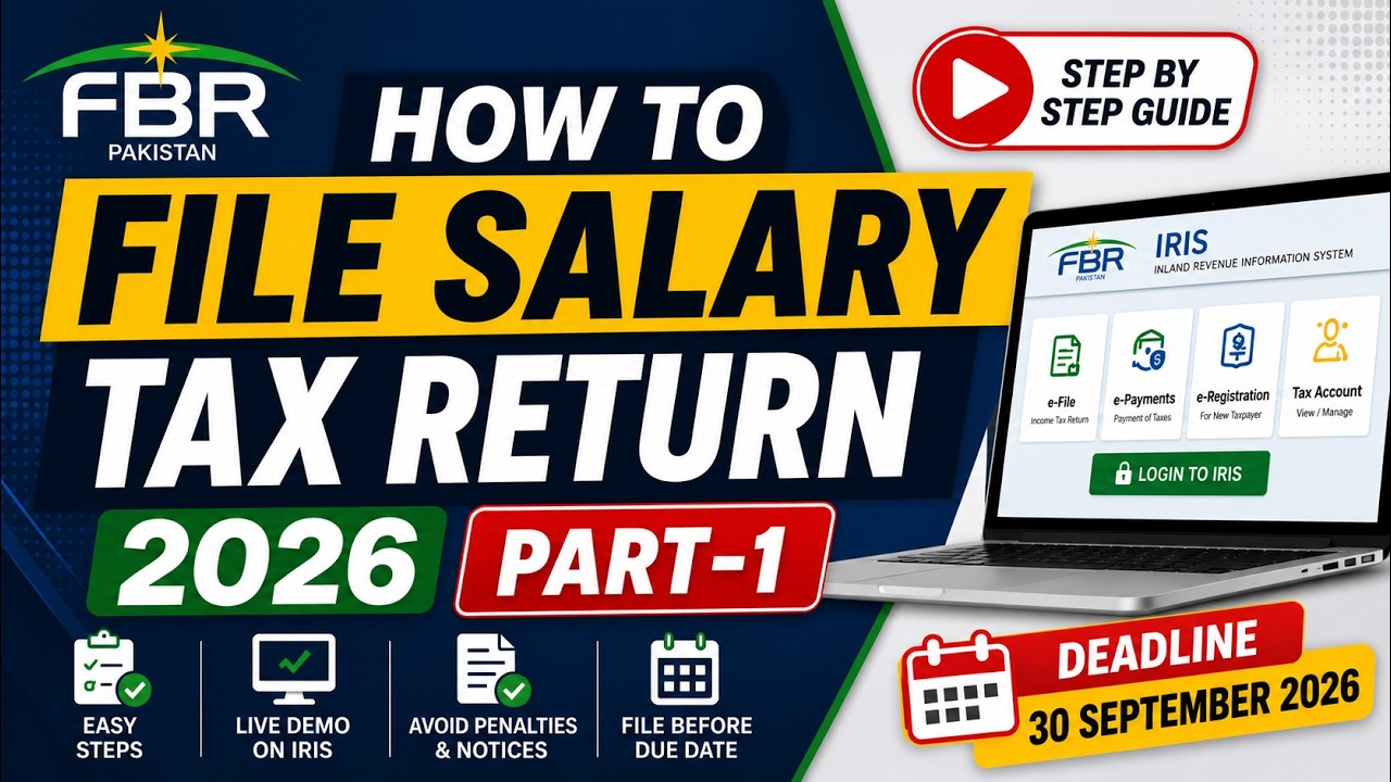How to File Salary Tax Return 2026 (Part-I) | FBR Income Tax Return Filling 2026 | FBR Tax Return