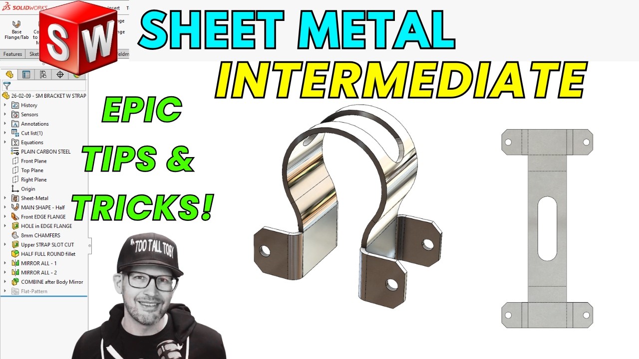 SolidWorks Sheet Metal MASTERCLASS - Epic Tips Tricks Tutorial - Intermediate Level