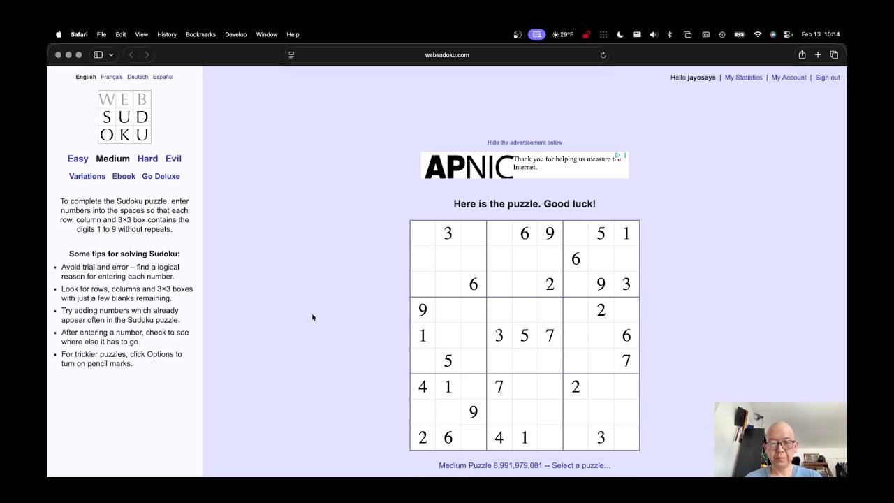 Daily Sudoku Challenge 2026-02-13