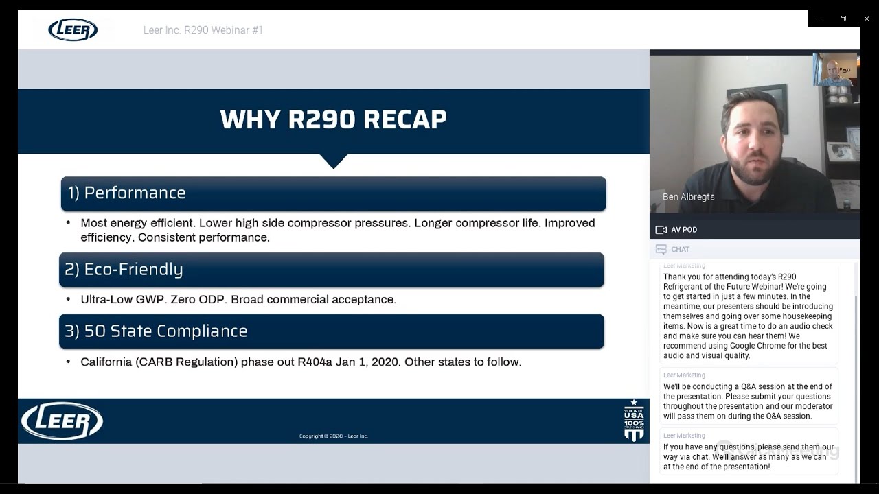 R290 Refrigerant of the Future - Webinar Recording | Leer Inc.