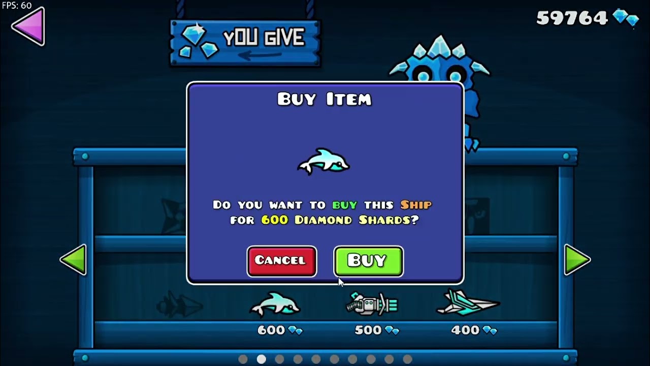 Geometry Dash chests and all shops