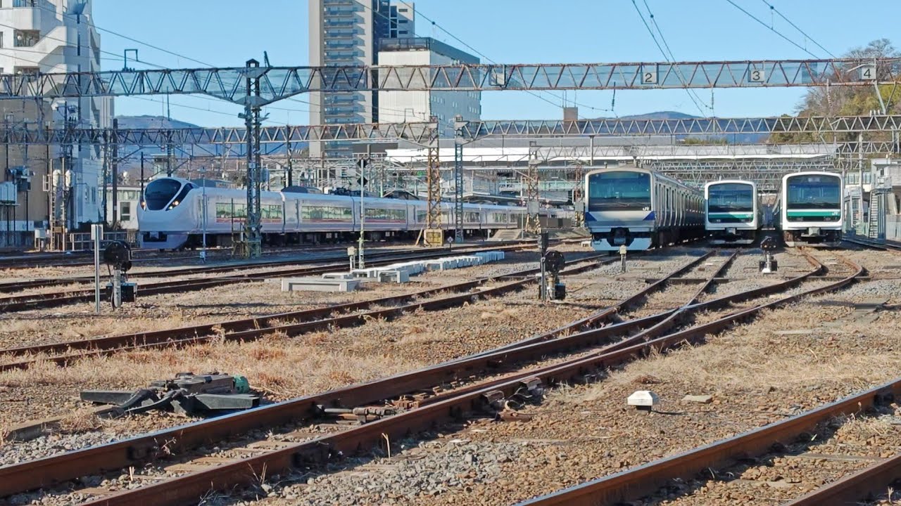 昼間の留置線とE657系 品川発→仙台行き✨ いわき駅 出発！