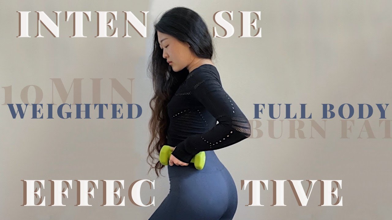 10MIN Weighted Full Body Workout | INTENSE BODY FAT BURN *optional weights*