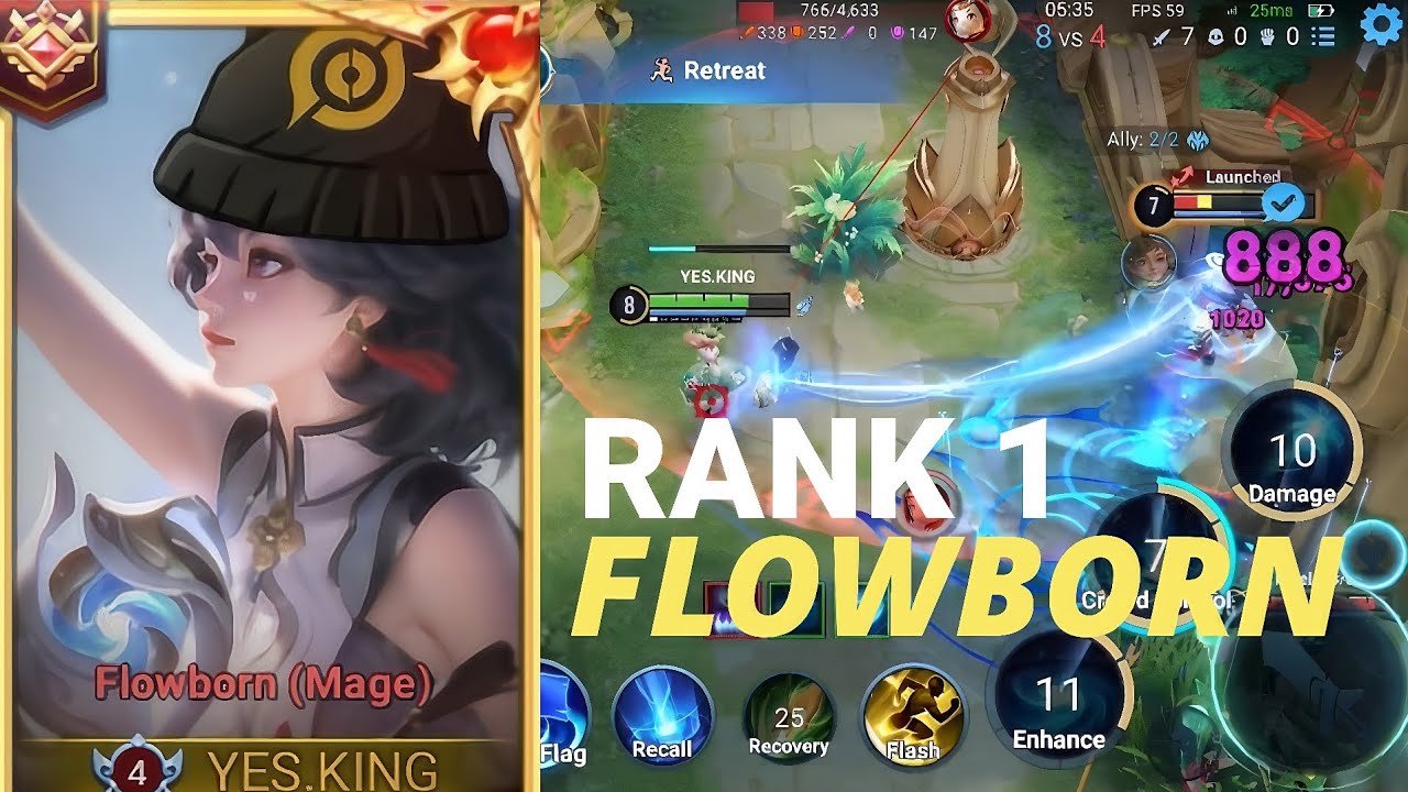 HOK | RANK 1 flowborne | Mid Lane Play 60 FPS 🥶