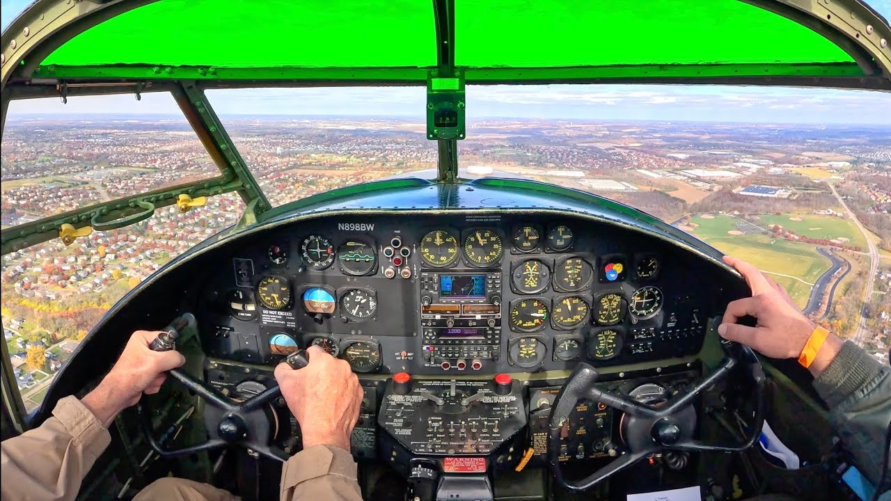 (4K) B-25 Cockpit Flying | Low Level & Formation Flying | Tri-State Warbird Museum
