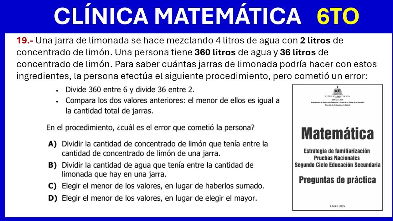 Preguntas de práctica Matemática- Pruebas nacionales 2024 | ejercicio 19